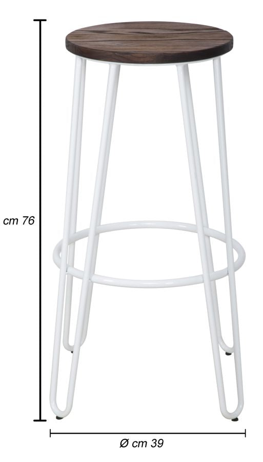 2er-Set Barhocker mit holz und metall Detroit Braun (8)