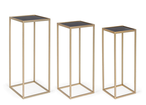 Beistelltisch 3er Set Nucleos Square Gold