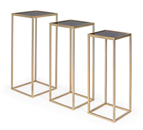 Beistelltisch 3er Set Nucleos Square Gold (1)