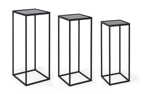 Beistelltisch 3er Set Nucleos Square Schwarz