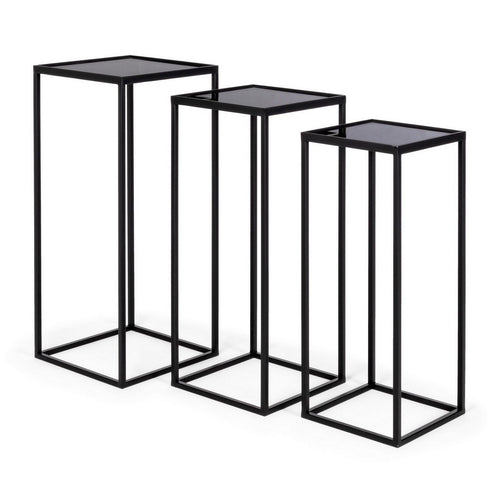 Beistelltisch 3er Set Nucleos Square Schwarz (1)