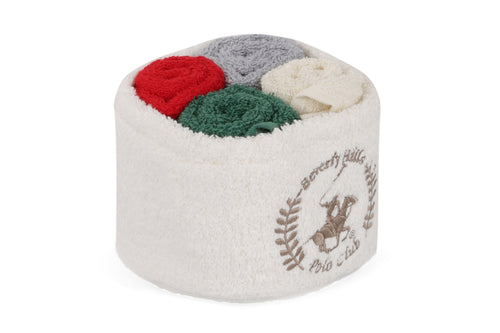 4er Set Badehandtuch Baumwolle Beverly Hills Polo Club Alinda Alb V09 Mehrfarben, 30 x 30 cm