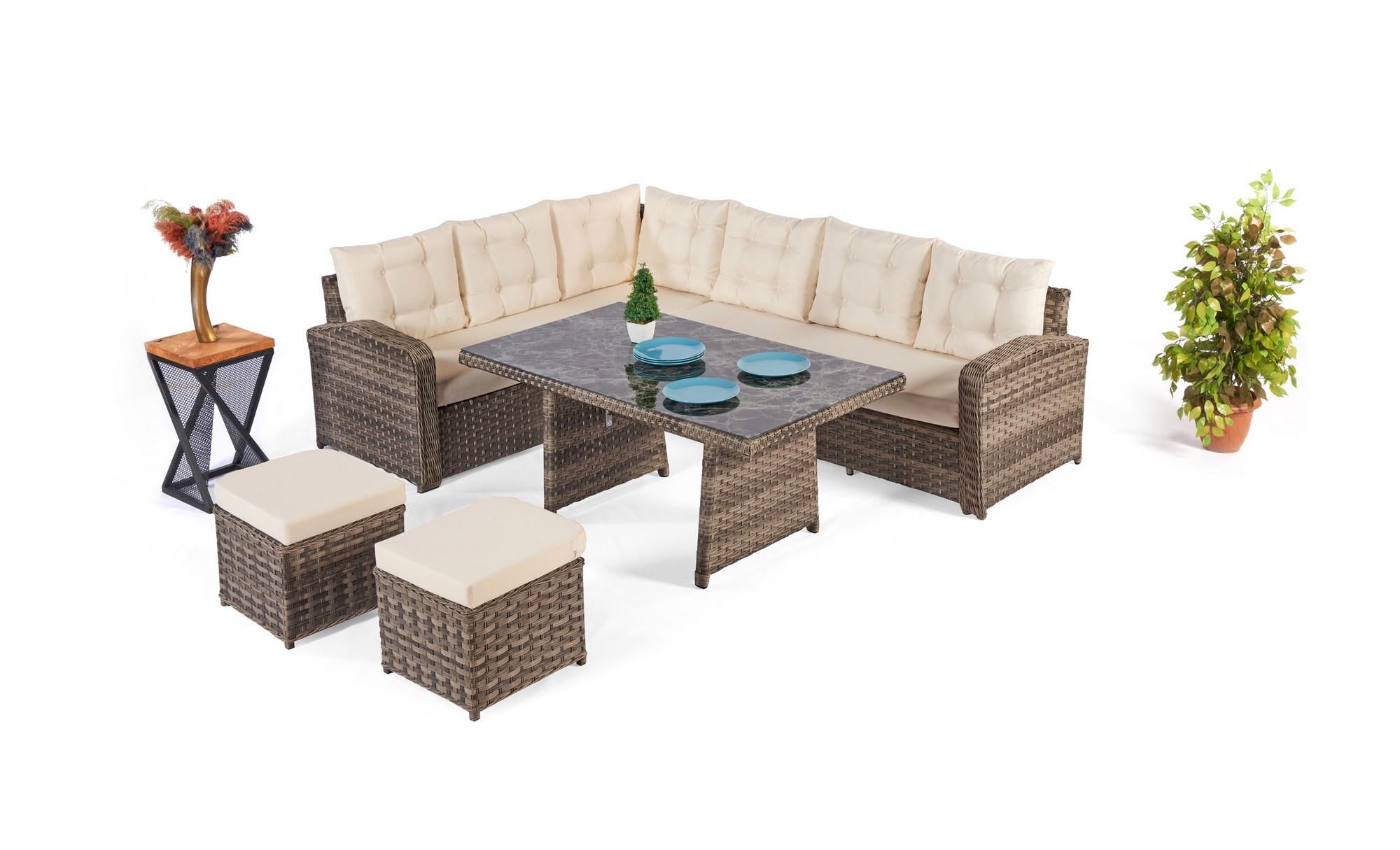 Lounge Set 8-Sitzer Lagata Creme (1)