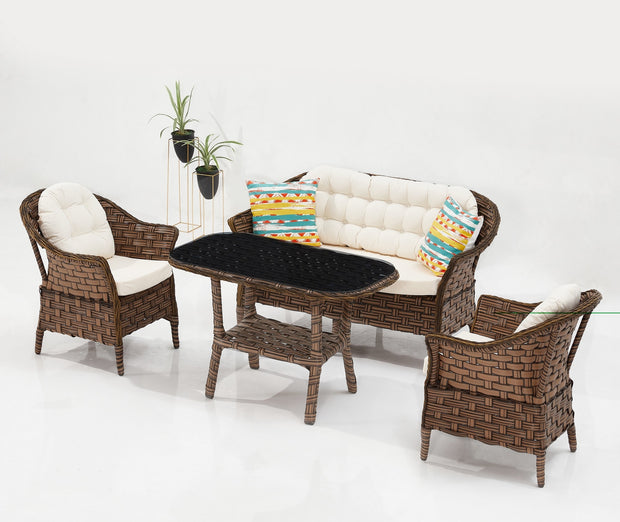 Lounge Set 4-Sitzer Luna 505 Braun (2)