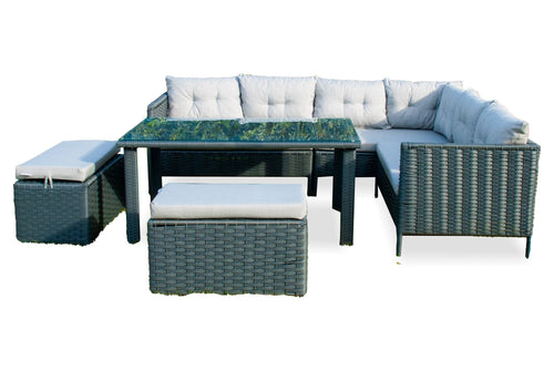 Lounge Set 7-Sitzer Paris Grau