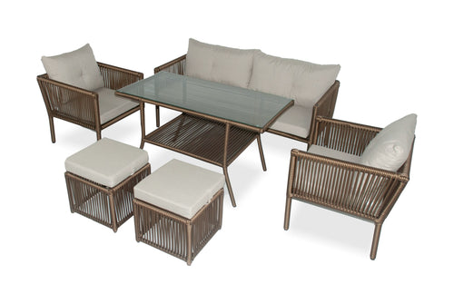 Lounge Set 4-Sitzer Shangai 4 Braun