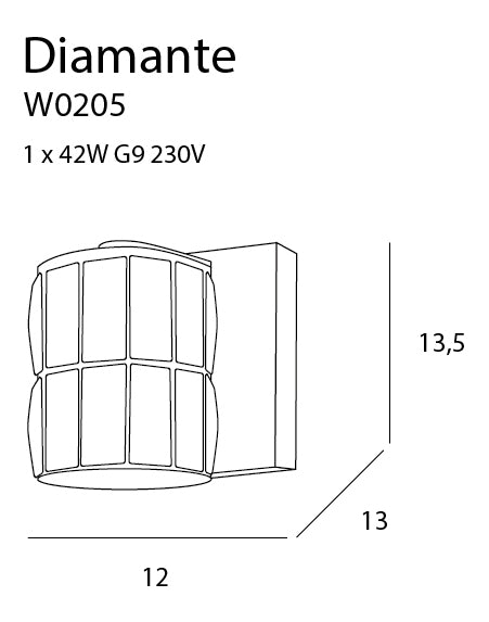 Wandleuchte Diamante W0205 Chrom (2)