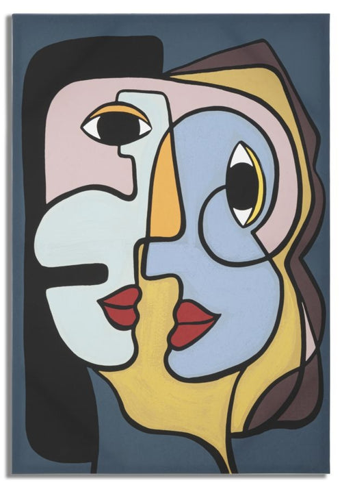 Leinwandbild Faces Mehrfarben, 60 x 90 cm