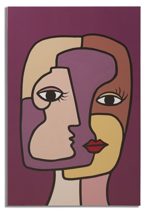 Leinwandbild Faces New A Mehrfarben, 60 x 90 cm