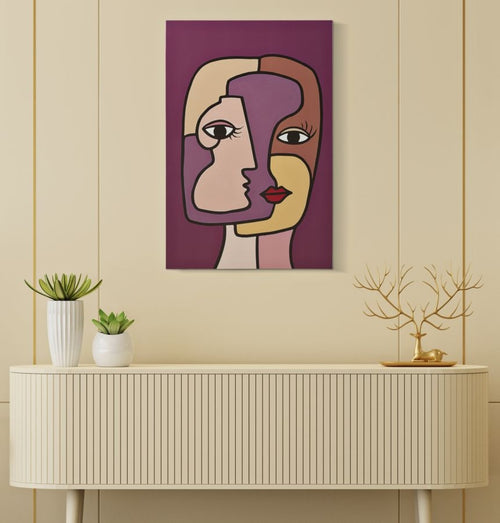 Leinwandbild Faces New A Mehrfarben, 60 x 90 cm (1)