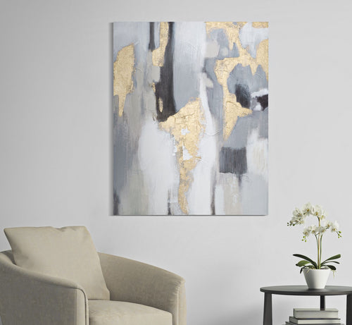 Leinwandbild Grey Gold Mehrfarben, 80 x 100 cm