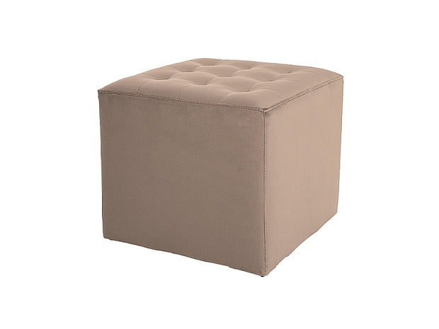 Pouf mit Samtstoff Lumia Beige