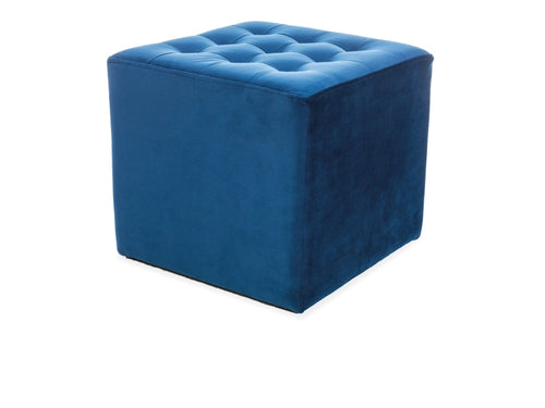 Pouf mit Samtstoff Lumia Blau