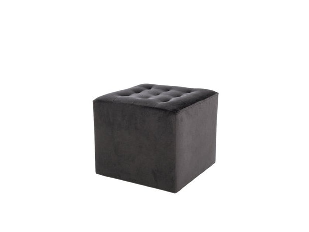 Pouf mit Samtstoff Lumia Schwarz