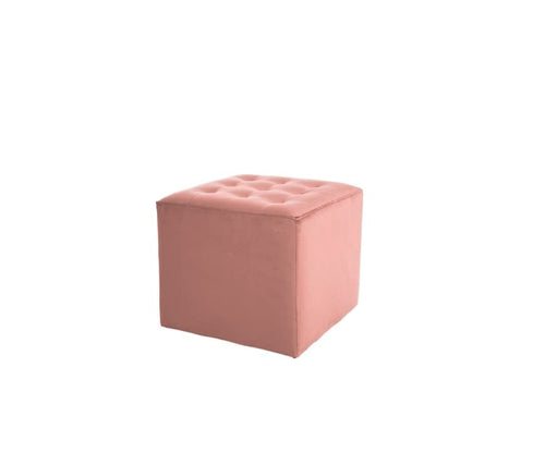 Pouf mit Samtstoff Lumia Rosa