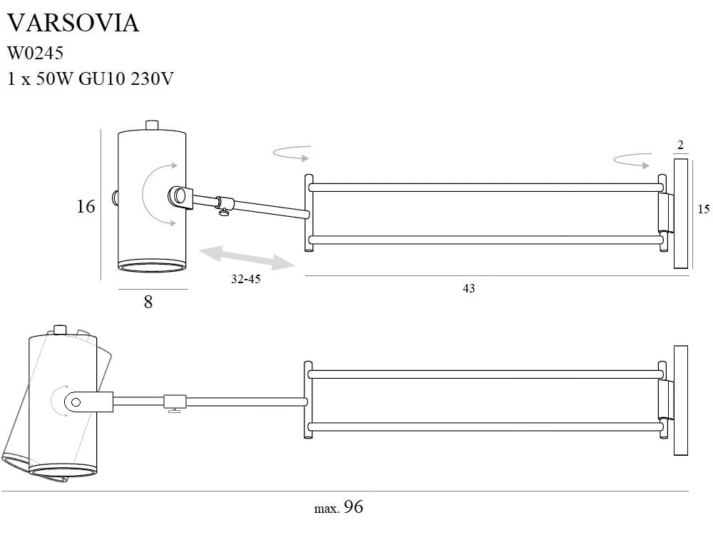 Wandleuchte Varsovia W0245 Messing (3)