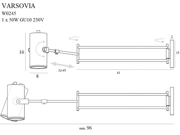 Wandleuchte Varsovia W0245 Messing (3)